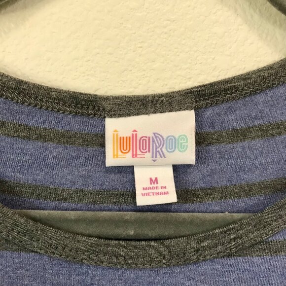 LuLaRoe Womens Simply Comfortable Stripe Stretch Bodycon Midi Julia Dress Size M - Picture 6 of 9